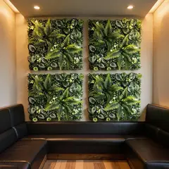 POLASUP - Jardín Vertical Artificial Pack x6 Paneles 50x50 cm Pared Verde Decorativa Realista