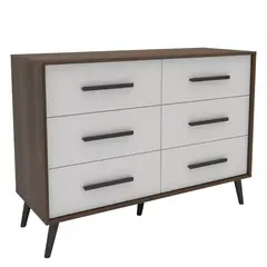 DASH - COMODA 6 CAJONES CAFE OSCURO BLANCO FINLANDIA