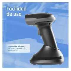 GENERICO - Lector de Código de Barras Inalámbrico 1D 2D con Base de Carga USB-C, Escáner QR para POS, Inventarios y Facturación