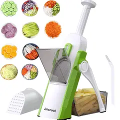GENERICO - Cortador Mandolina Seguro Profesional Ajustable 0.1-0.8 cm 6 En 1 Rebanador Verduras Cocina