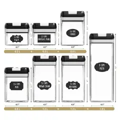 GENERICO - Set de Recipientes Herméticos para Alacena (7 Piezas)