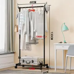 POLASUP - Tendedero de Ropa con Ruedas Perchero y Estantes de Acero Reforzado Gran Capacidad