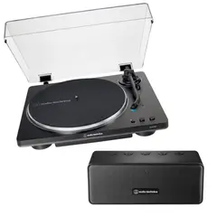 AUDIO TECHNICA - COMBO Tornamesa AT-LP70X BLUETOOTH negro + AT-SP65XBT PARLANTE