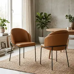 ENTRE NOS HOME - Silla De Diseño Mollie Marrón Confort Y Diseño Exclusivo x2