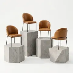 ENTRE NOS HOME - Silla De Diseño Mollie Marrón Confort Y Diseño Exclusivo x4