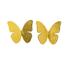 MERAKI - Aretes mujer Mariposa sencilla bañados en oro 24kt - Topos pequeños