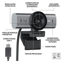 LOGITECH - Camara para laptops y pc 4k ultra hd