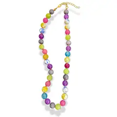 MERAKI - Collar elegante mujer de piedras semipreciosas y terminales bañados en oro 24kt - Collar elegante