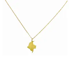 MERAKI - Cadena mujer Mapa de Colombia bañados en oro 24kt - Cadena con Charm o Dije