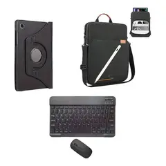 GENERICO - Forro Estuche 360 Giratorio + Teclado + Mouse + Pencil + Bolso para SAMSUNG S6 LITE P610 - P615