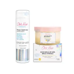 GENERICO - Mascarilla miel brillo intenso+ Shampoo cabello graso click hair