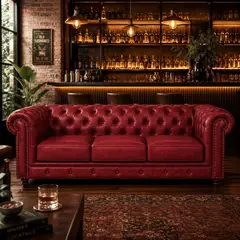 LJ HOME - Sofá 3 puestos 2 Metros Chesterfield Capitoneado Chester Premium 200 X 96 X 78 CM