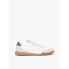 TOMMY HILFIGER - Tenis beige con mezcla de texturizas