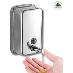 GENERICO - Dispensador de Jabón Líquido y Gel Antibacterial de Acero Inoxidable para Pared y Muro 500 mL