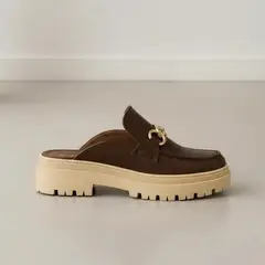 EVEGONZ - ZUECOS DE MUJER CALZADO EN CUERO MARRON DORIS
