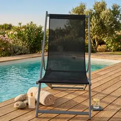 RTA DESIGN - Silla Plegable Reclinable Kenya, Negro, con Tres Posiciones