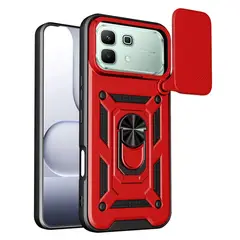 GENERICO - Funda Case Slider Compatible Infinix Note 60 5G y Note 60 Pro 5G Rojo