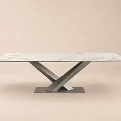 STONE HOUSE - Mesa de comedor en V 6 puestos