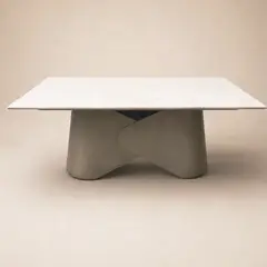 STONE HOUSE - Mesa de comedor cruzada metálica 8 puestos