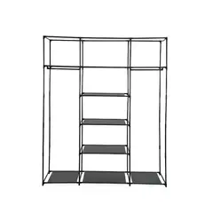 RTA DESIGN - Closet Organizador Erba, Negro, En tela con variedad de entrepaños centrales