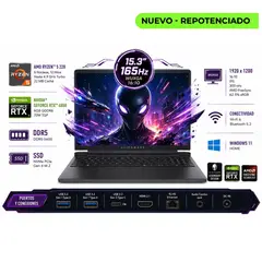 DELL - Portátil Gamer Alienware 15 DA15265 AMD Ryzen 5 220 RAM 16GB SSD 1 TB RTX 4050 6 GB 165Hz