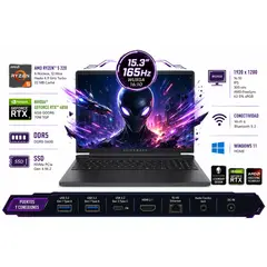 DELL - Portátil Gamer Alienware 15 DA15265 AMD Ryzen 5 220 RAM 24GB SSD 512 GB RTX 4050 6 GB 165Hz