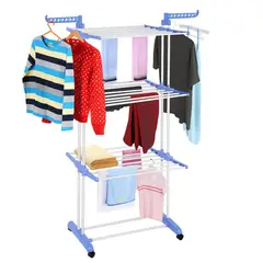 GENERICO - Perchero Tendedero Plegable 3 Niveles Colgador de Ropa en Metal Color Negro