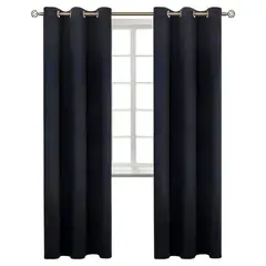 GENERICO - Cortinas X2 Piezas Semi Black Out 220cmx140cm en Tela Color Negro