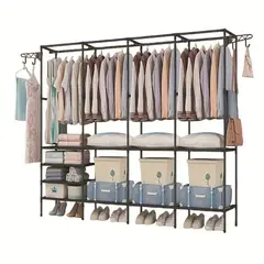 GENERICO - Closet Organizador 4 Espacios Zapatero Perchero Multifuncional en Plástico