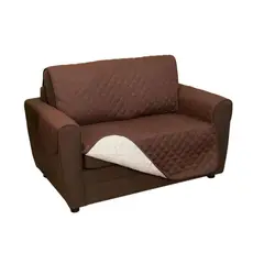 GENERICO - Forro Protector para Mueble Sofá Lavable de 2 Puestos Reversible en Tela Color Café