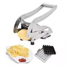 GENERICO - Cortador Rallador de Papas en Acero Inoxidable en Silicona Color Plateado