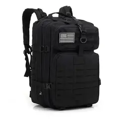 GENERICO - Mochila Militar Táctica Morral de Viaje 50 Litros en Poliéster Color Negro