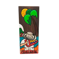 GENERICO - Portallave Acordeonero Artesanal Madera Multicolor Con Ganchos Colombia