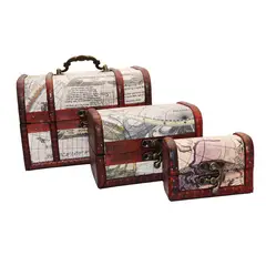 GENERICO - Cofre Baul Vintange Joyero Set X 3 Pcs
