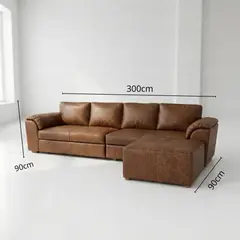 22 GRADOS DECORACION - Sofá AXL 200cm x 90cm Cuero natural