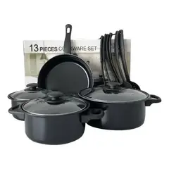 CHINA - Batería Cocina Ollas 13 Piezas Utensilios Cocina Negro
