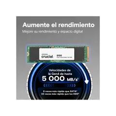CRUCIAL - Unidad De Estado Sólido SSD M.2 PCIe Gen 4.0 480GB E100 Eficiencia Y Estabilidad