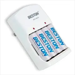 BESTON - Baterias Original 2700 Mah Aa Recargable X4 + Cargador Pilas