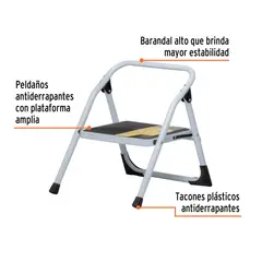 PRETUL - Escalerilla tubular, plegable, 1 peldaño,