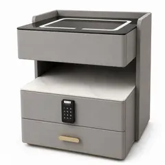 GENERICO - Mesa De Noche Carga Inalámbrica Cerradura Digital Y Luz Led
