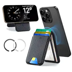 ESR - Billetera Classic Magnetic Wallet Stand Negro Fibra de Carbono