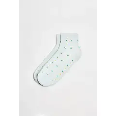 KOAJ - Medias cortas azules claras con diseños de flores Mujer