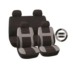 GENERICO - Cubre Asientos Majic - Kit 11 Piezas Color Negro-Beige