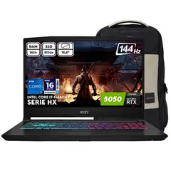 MSI - Portáti Gamer Katana 15 Hx Core i7 14650HX Ram 16gb Ddr5 Ssd 512gb Rtx 5050 8Gb Ddr7 W11 Morral Computador Portátil