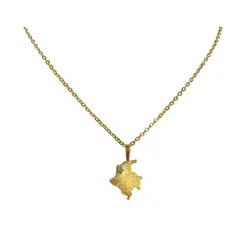 MERAKI - Cadena para Mujer con Dije de Colombia y Esmeralda Bañada en Oro 24K Joyería Artesanal