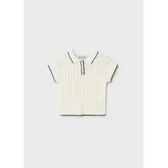 MAYORAL - Blusa Polo Tricot Blanco