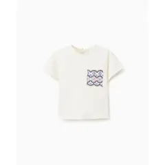 ZIPPY - Blusa Bolsillo Detalle Bordado Blanco