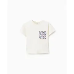 ZIPPY - Blusa Bolsillo Detalle Bordado Blanco