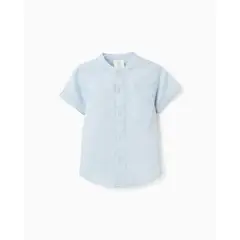 ZIPPY - Camisa Cuello Mao Lino Azul