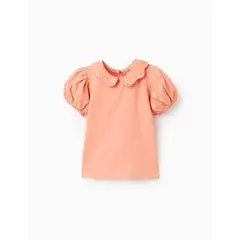 ZIPPY - Blusa Detalle Cuello Bordado Naranja
